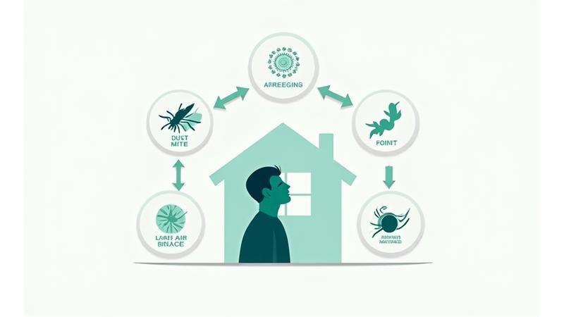Infographic illustrating how professional carpet cleaning removes allergens and improves air quality.