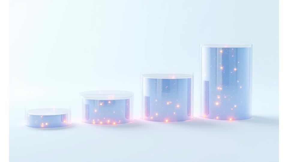 Digital representation of data flowing into secure containers, illustrating information collection and usage