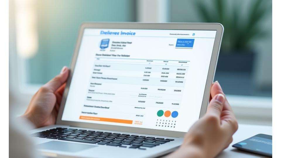 Detailed invoice with payment options and clear terms, symbolizing financial transparency.